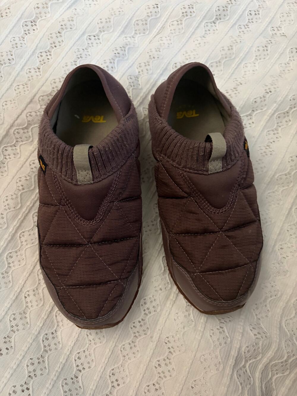 Teva Ember Moc Quilted Slip On Shoes Purple Women's Size 7 Casual Comfort